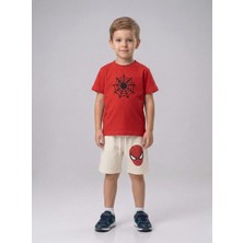 Jeliboom Erkek Çocuk Örümcek Adam Baskılı Şortlu Takım