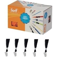 Sarff Kart İpi Metal Klipsli Siyah 50 Li (1 Paket 50 Adet)
