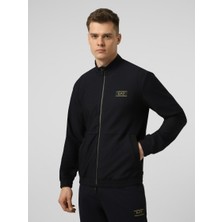 EA7 Erkek Normal Kesim Dik Yakalı Fermuarlı Uzun Kollu Lacivert Sweatshirt 7M001338 AF21099-UB102