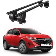 Today Auto Royal Nissan Qashqai (2021 ve Sonrası) Uyumlu Siyah Kilitli Ara Atkı Port Bagaj Tavan Barı