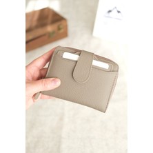Norvi Leather Bozuk Para Bölmeli Çıtçıtlı Şık Hakiki Deri Kadın Cüzdan