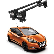 Today Auto Royal Nissan New Micra (2014 ve Sonrası) Uyumlu Siyah Kilitli Ara Atkı Port Bagaj Tavan Barı