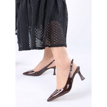 Sefayol Nicola Kahve Rugan Kadın Topuklu Ayakkabı