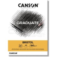 Canson A5 Çizim Bloğu (Çizim Defteri) Graduate Cangrad Bristol 20 Yaprak 180 Gram 400110382