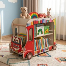 Ankebut Renkli Montessori Dekoratif Çocuk Odası Kitaplığı MDF Malzemeden 68 cm Genişlikte