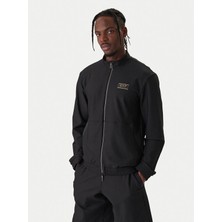 EA7 Erkek Normal Kesim Dik Yakalı Fermuarlı Uzun Kollu Siyah Sweatshirt 7M001338 AF21099-UC001