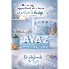Kişiye Özel Isimli Bebek Odası Dekorasyonu - Yenidoğan Doğum Bilgili Hediyelik Künye