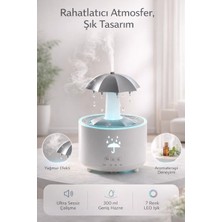 FaroxTech Şemsiye Tasarımlı Yağmur Efektli Hava Nemlendirici - 300 ml Aromaterapi Difüzörü & 7 Renk LED Işık