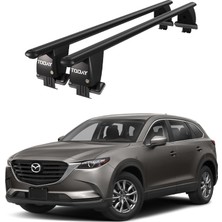Today Auto Royal Mazda Cx-9 Iı (2016 ve Sonrası) Uyumlu Siyah Kilitli Ara Atkı Port Bagaj Tavan Barı