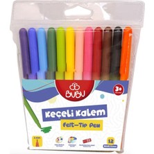  bu-bu keçeli kalem 12 renk pvc kec001