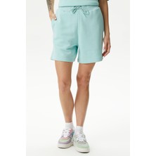 Lacoste Women's Loose Fit Cotton Shorts Kadın Bol Kesim Pamuk Şort Yeşil
