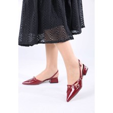 Sefayol Murl Bordo Rugan Kadın Topuklu Ayakkabı