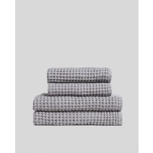 Anne Sesi Premium Waffle 4'lü Banyo Havlu Seti %100 Pamuk, Ultra Yumuşak, Emici, Hızlı Kuruyan, Bohem, Minimalist