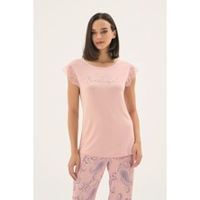 Sevim 17683 Kadın Taş Baskılı Pijama Takım