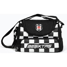 Beşiktaş Lisanslı Damalı Beslenme Çantası - Su Itici Kumaşlı Omuz Askılı Siyah Beyaz