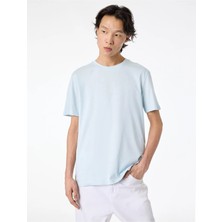 Koton Mavi Erkek Regular Fit Kısa Kollu Bisiklet Yaka Basic Pamuklu Tişört Model Kodu: 6SAM10005MKMAVI