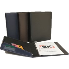  2k 533k a5 sunum klasörü 4 halkalı suni deri 40 mm kahverengi