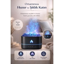 FaroxTech 3D Alev Efektli Ultrasonik Hava Nemlendirici - 7 Renk Ledli - Sessiz - Aromaterapi Difüzörü