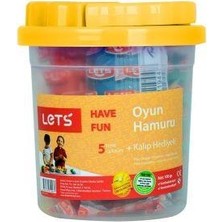  lets oyun hamuru 5 renk 100 gr + kalıp hediye l-8100 (1 adet)