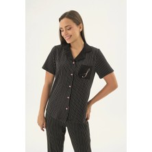 Sevim 17649 Kadın Baskılı Düğmeli Pijama Takım