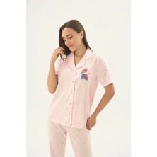 Sevim 17533 Kadın Düğmeli Baskılı Pijama Takım