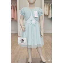 Kız Çocuk Bolerolu Çantalı Tül Detaylı Abiye Elbise ​dodi Petto  (4 - 6 Yaş)