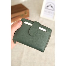 Norvi Leather Bozuk Para Bölmeli Çıtçıtlı Şık Hakiki Deri Kadın Cüzdan