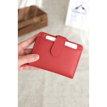 Norvi Leather Bozuk Para Bölmeli Çıtçıtlı Şık Hakiki Deri Kadın Cüzdan