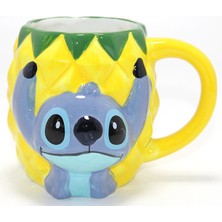 MiraLive Disney Stitch Ananas Tasarımlı Kabartmalı Kupa Bardak