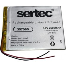 MiraLive 357090 3.7V 2500 Mah Li-Polymer Pil (DEVRELI/1.5A)