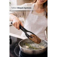 Orvila Yanmaz Yapışmaz 220 Derece Dayanıklı Teflon Maşalı Spatula - Spatula Servis Kepçesi