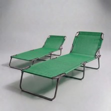 Ecm Proger -Sırt ayarlı katlanabilir kademeli şezlong 2'li set - Yeşil