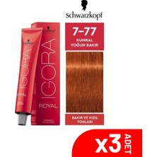 Igora Royal 7-77 Kumral Yoğun Bakır 60ML-3LÜ