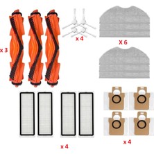 Lin Grup Xiaomi  Vacuum H40 Robot Süpürge Uyumlu Fitre Fırça Toz Torbası Seti