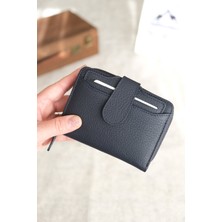 Norvi Leather Bozuk Para Bölmeli Çıtçıtlı Şık Hakiki Deri Kadın Cüzdan