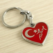 Venüs Shopping Kalp Ay Yıldız Metal Anahtarlık