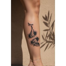 Dövme Kutusu Kozmik Balina ve Uzay Döngüsü Dövme - Yarı Kalıcı / 1 Ay Kalıcı Tattoo