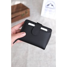 Norvi Leather Bozuk Para Bölmeli Çıtçıtlı Şık Hakiki Deri Kadın Cüzdan