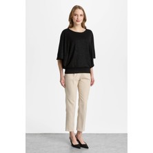 Mutlu Ertan Kadın Beli Büzgülü Bluz Siyah 30488