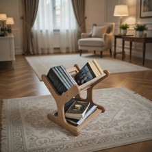 Ankebut Kitaplık ve Dergilik Organizatör Dekoratif Demonte Açık Ceviz