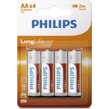 Philips Longlife Kalem Pil AA 4 Lü
