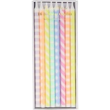 Meri Meri - Desenli Pastel Mumlar - 16 Adet