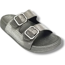 Pienn 20061-022-26 Anatomik Yılan Baskı Çift Tokalı Kadın Terlik