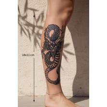 Dövme Kutusu Mistik Ejderha ve Geleneksel Uzak Doğu Figürlü Sanatsal Tattoo - Yarı Kalıcı / 1 Ay Kalıcı