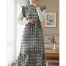 Moda Morfo Kolları Fırfırlı Kemerli Tuvit Jile   -Krem