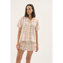 Sevim 17775 Kadın Düğmeli Şort Takım