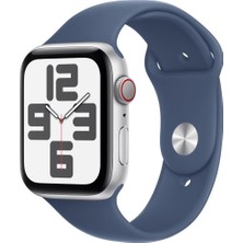 Apple Watch Se 2 2023 Gps + Cellular 40MM Gümüş Rengi Alüminyum Kasa ve Kot Rengi Spor Kordon Akıllı Saat Outlet (Açıklamayı Okuyunuz)