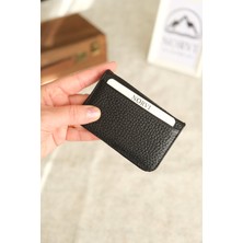 Norvi Leather Ince Hakiki Deri Kartlık Siyah 1201