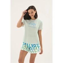 Sevim 17551 Kadın Baskılı Şort Takım