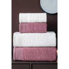 Isessia 4'lü Hamam Takımı Banyo Havlu Seti | 2 Adet 50X90 + 2 Adet 70X140 %100 Pamuk Yumuşak Havlu